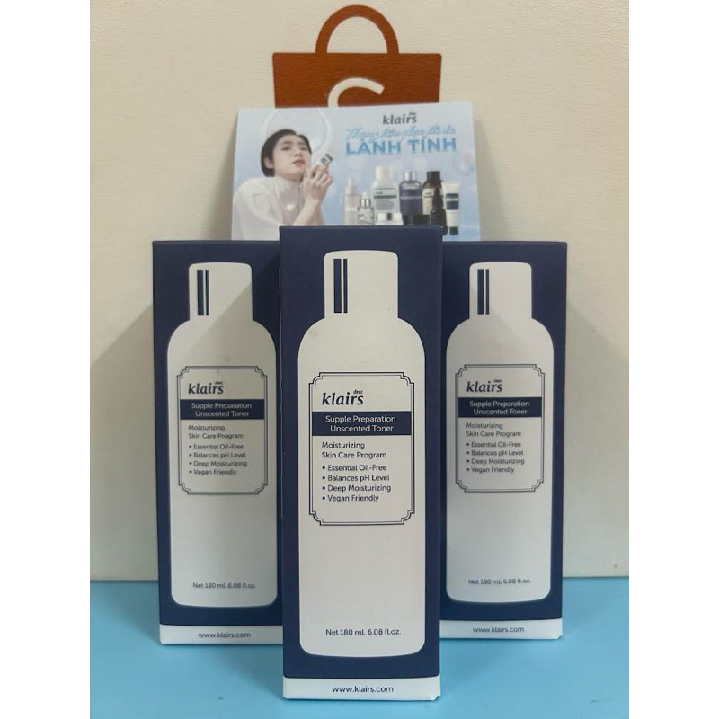 Nước Hoa Hồng Không Mùi Dear Klairs Supple Preparation Unscented Toner 180ml