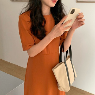 Váy suông buộc nơ sau Basic đủ màu nhẹ nhàng