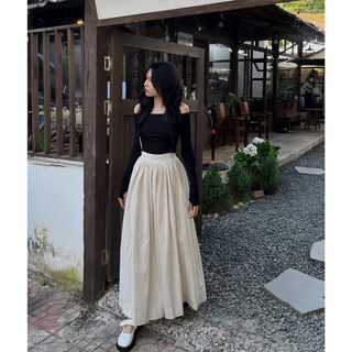 Hàng có sẵn - Chân Váy Linen Hai Lớp Dáng Xoè Che Khuyết Điểm Bụng Siêu Đỉnh