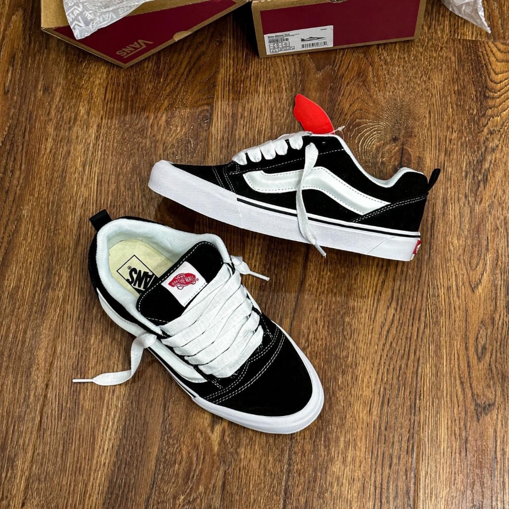 [PiPiSnkr] Giày Sneaker Vans Knu Skool Black White LikeAuth
