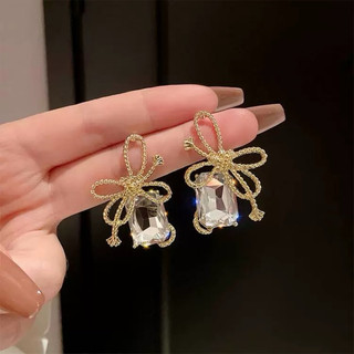 Bông tai hình chiếc nơ xinh xắn chui bạc s925