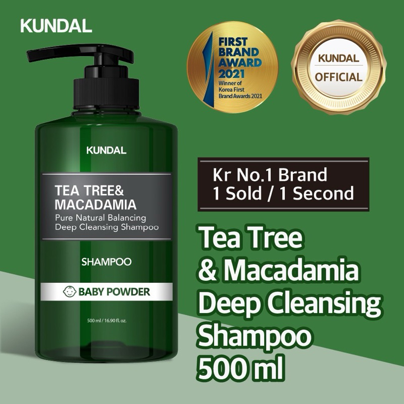 Dầu Gội Làm Sạch Sâu Tràm Trà & Hạt Mắc Ca KUNDAL Tea Tree & Macadamia Shampoo 500ml