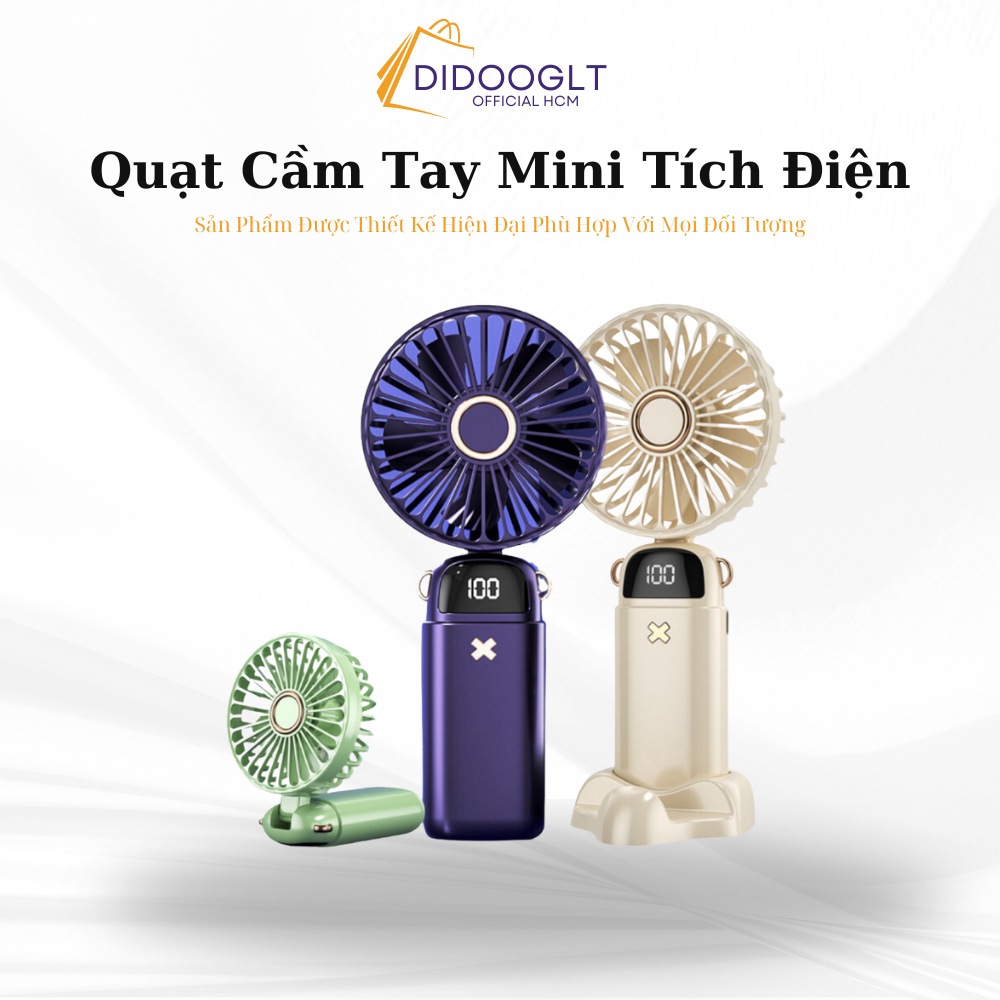 Quạt cầm tay mini gấp gọn 5 cấp độ gió sạc pin tiện dụng, nhỏ gọn, dễ dàng mang theo ( didooglt ) | BigBuy360 - bigbuy360.vn