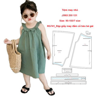 RG741_Rập giấy may đầm cổ bèo bé gái