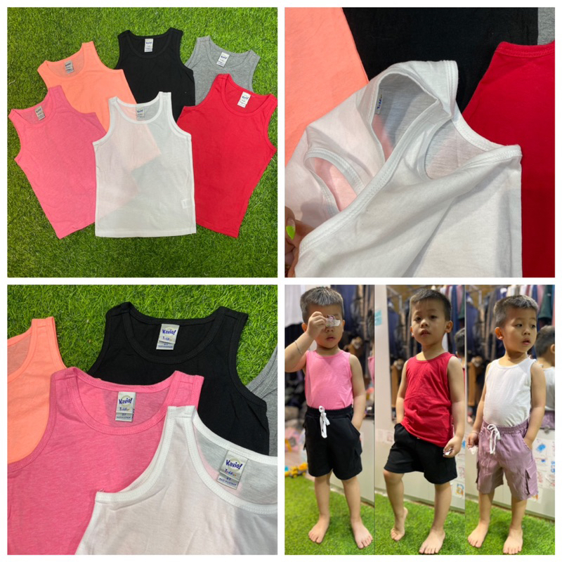 Áo ba lỗ cho bé TDUN cotton mềm thiết kế basic trơn phong cách năng động cho bé 2 - 5 tuổi SPG