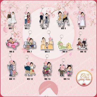 Móc khóa chibi - Móc khóa cặp đôi ghép chibi - Móc khóa cặp đôi đáng yêu - Móc khóa mica