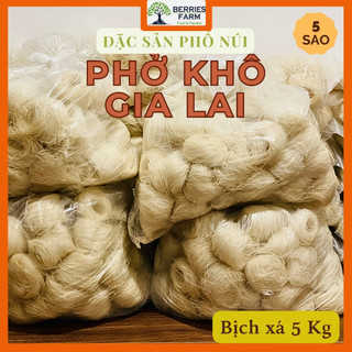 Combo 5Kg bánh PHỞ KHÔ GIA LAI đặc sản phố núi phở trộn hai tô 100% gạo, sợi dai | Berries Farm