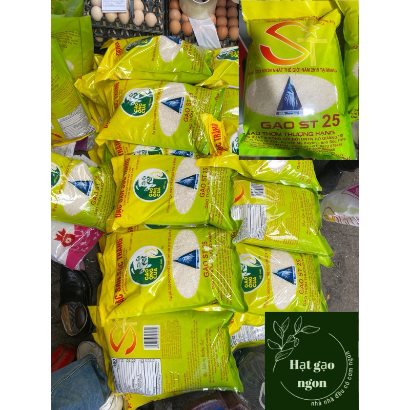 Gạo thơm ST25-Túi 5kg-Hàng mới, cơm dẻo ngon, ship nhanh toàn quốc, có ship hỏa tốc