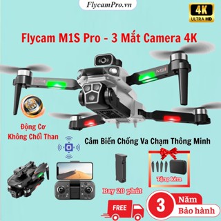 Flycam M1S Pro, Play cam GPS có cảm biến chống va chạm, Động cơ không chổi than, Tự bay về khi hết pin