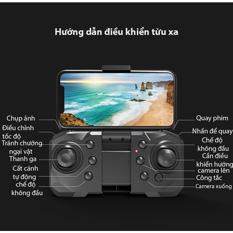 Flycam A14 Pro max, Plycam động cơ không chổi than, Cảm biến chống va chạm, Play cam camera kép 8k | BigBuy360 - bigbuy360.vn