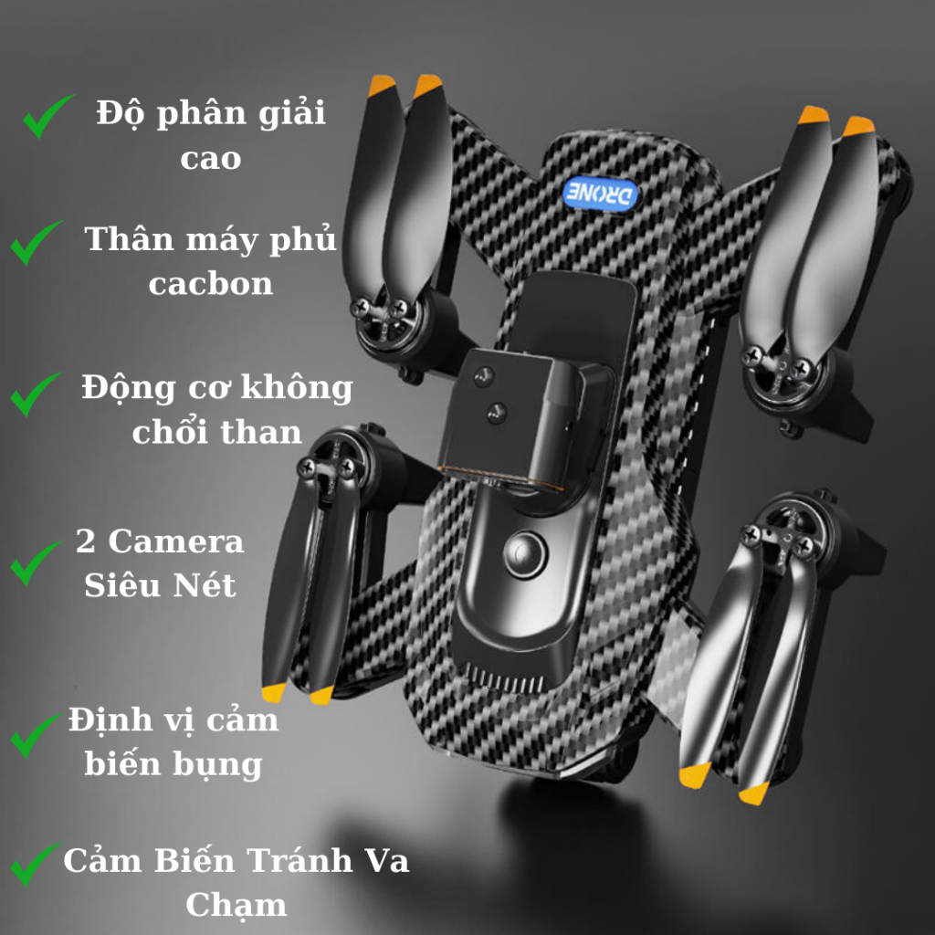Flycam A14 Pro max, Plycam động cơ không chổi than, Cảm biến chống va chạm, Play cam camera kép 8k | BigBuy360 - bigbuy360.vn