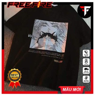Áo Anime ôm mèo cực đáng yêu, Áo Anime Manga hình in cực ngầu, Chất liệu thun co dãn thoáng mát | FREE FIRE STORE