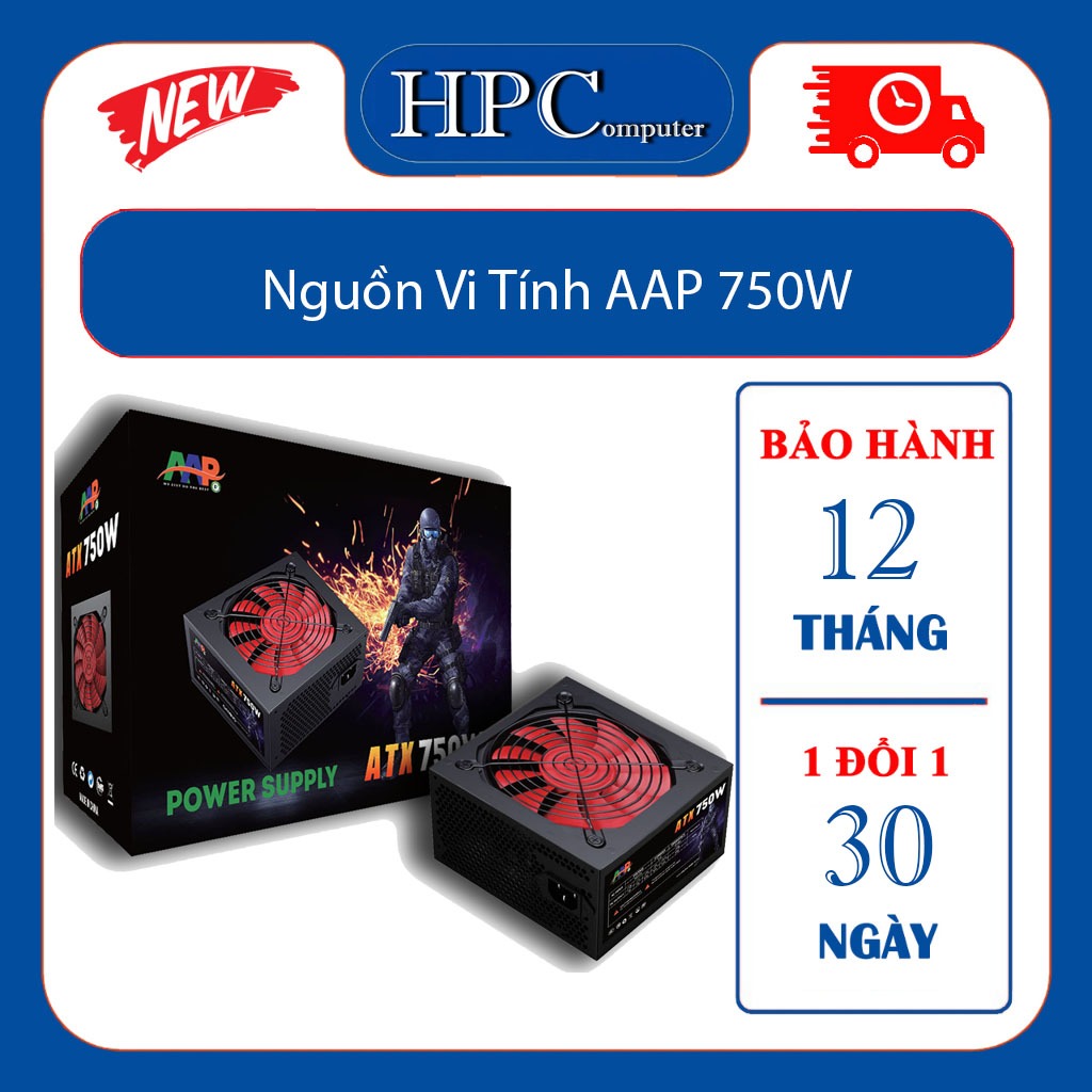 Nguồn máy tính AAP PSU 750W Chính hãng (4+4pin) - FAN 12CM