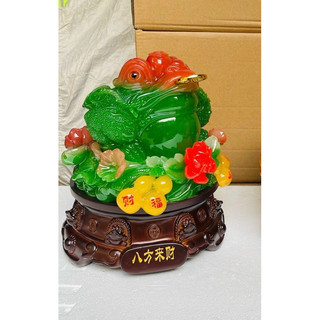 Cóc ngậm tiền thiềm thừ phong thủy chiêu tài lộc cao 18cm