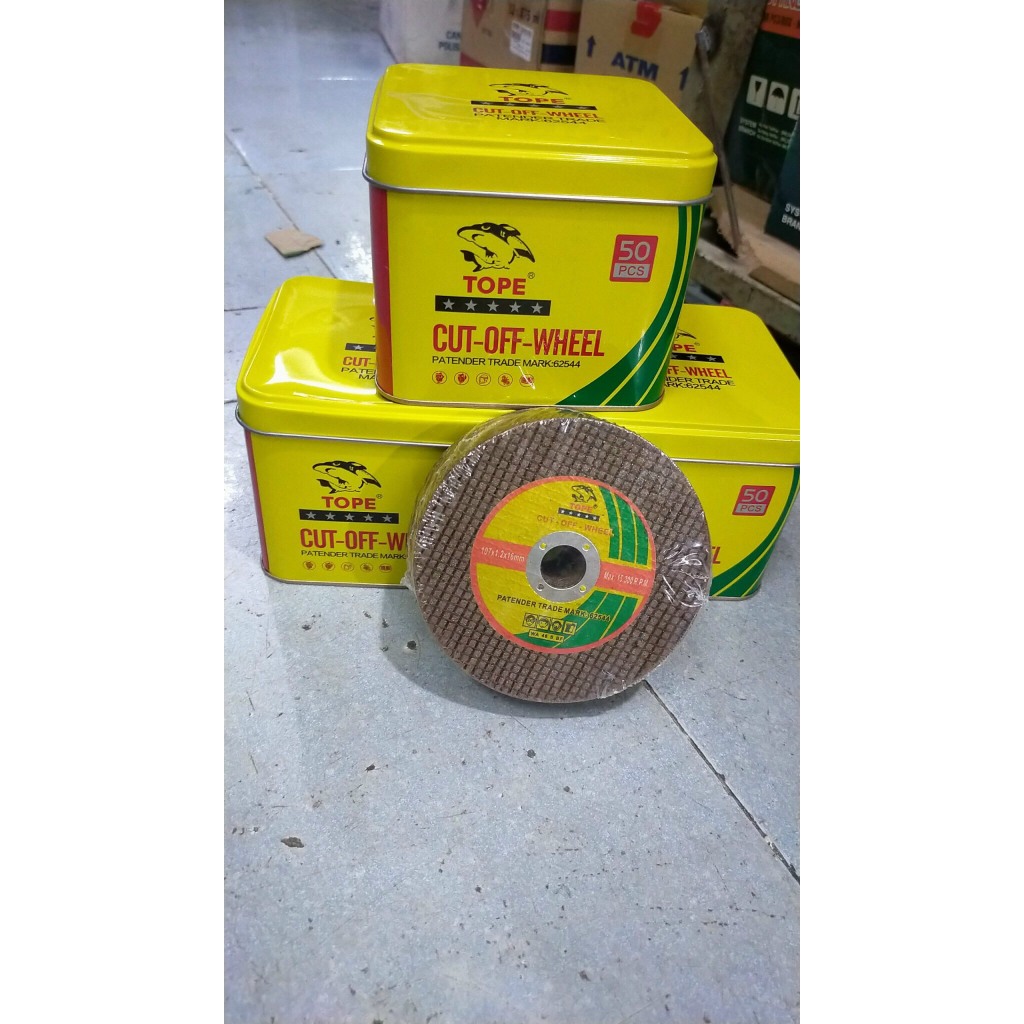 1 HỘP 50 VIÊN ĐÁ CẮT SẮT CON CÁ MÀU VÀNG 107 x 1.3 x 16