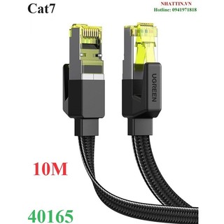 Cáp mạng cat7 đúc sẵn dẹt dài 10m tốc độ 10gbps 600mhz 30awg u/ftp ugreen 40165 cao cấp