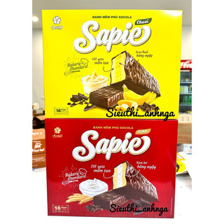 Bánh mềm phủ socola sapie anko hộp 320g kem chuối/gold
