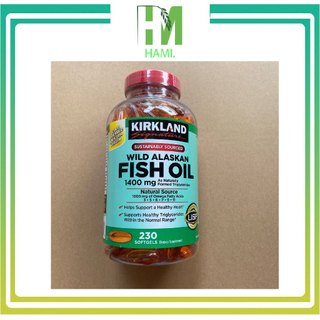 Dầu cá Fish oil Kirkland Wild Alaskan Fish Oil 1400mg hộp 230 viên của Mỹ