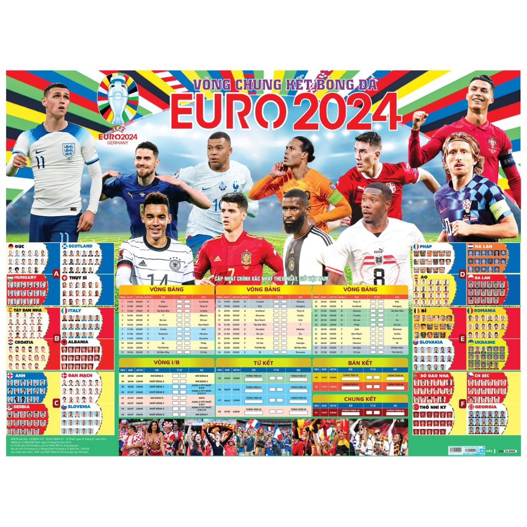 Lịch bóng đá Euro 2024