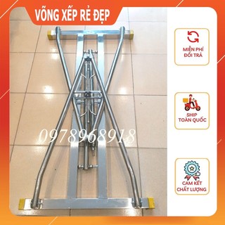 KHUNG VÕNG XẾP INOX THANG VUÔNG CAO CẤP PHI 40 CHƯA LƯỚI
