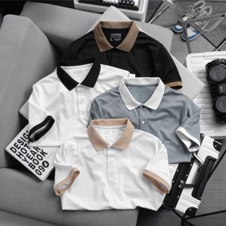 Áo thun nam Omen OMP7 basic phối cổ vải cá sấu Poly cao cấp co giãn, thấm hút mồ hôi tốt thanh lịch, sang trọng