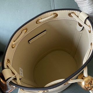 Túi bucket nữ da thật phối canvas siêu xinh