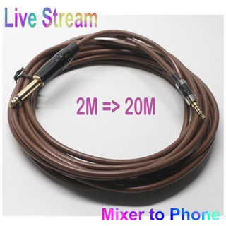 Dây cáp live stream từ mixer vào điện thoại jack 3.5mm 4 nấc và 6.5mm vào mixer để thu âm