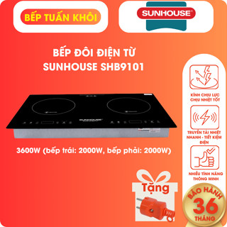 BẾP ĐÔI ĐIỆN TỪ SUNHOUSE SHB 9101, bảo hành tại nhà 36 tháng