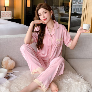 Bộ Lụa Mặc Nhà Pijama Nữ Chất Lụa Cao Cấp Mát Mềm Mịn ELSA PIJAMA