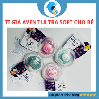 Ti Giả Ti Ngậm Chỉnh Nha Đầu Dẹt Siêu Mềm Avent Ultra Soft Chính Hãng An Toàn Cho Bé 6-18m