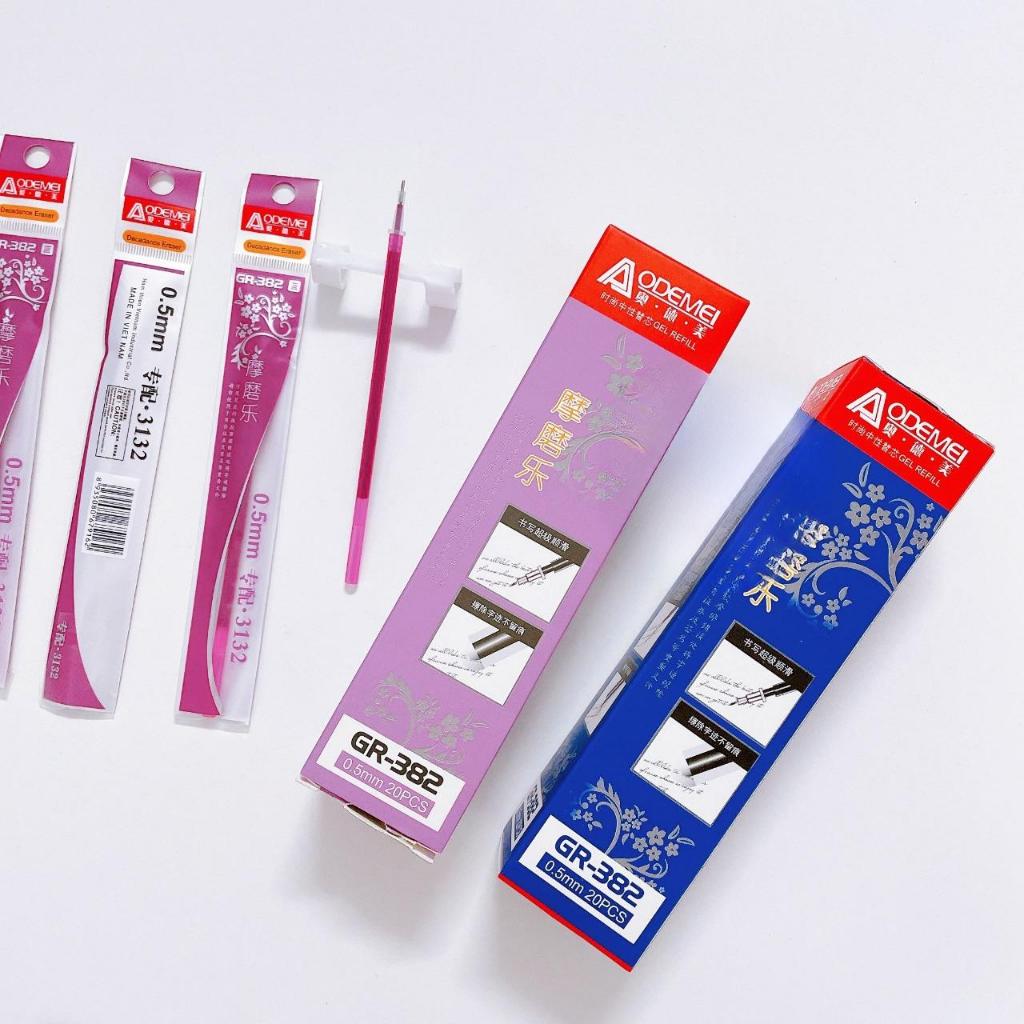  Ruột Bút Gel Xóa Được Loại Đậy Nắp AODEMEI 382 Ngòi 0.5mm  1 Hộp 20 Ruột  