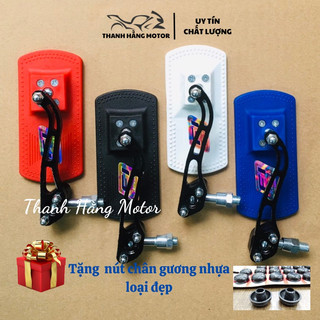 Gương Xe Máy Thời Trang, Gương Chiếu Hậu 4 Cạnh, Gương Vuông - Kiếng Chiếu Hậu- Tặng kèm ốc chân gương nhựa
