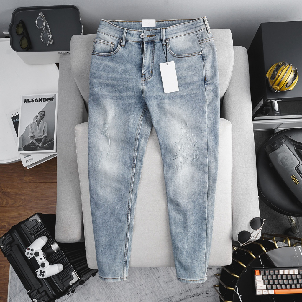 Quần jean nam ống ôm côn hàng nhập xịn chất bò co giãn