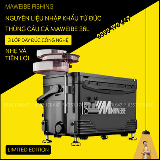 Thùng câu đài nội địa maweibe cao cấp dung tích 36l 8 lớp vỏ carbon siêu bên, giữ nhiệt lên tới 12 tiếng