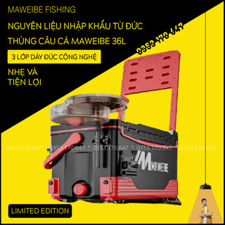 Thùng câu đài câu cá nội địa maweibe cao cấp dung tích 36l 3 lớp vỏ carbon siêu bên, giữ nhiệt lên tới 12 tiếng bh 12th