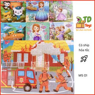 Đồ chơi tranh ghép hình, tranh lắp ráp hình, 9 - 16 miếng tùy mẫu (MS01)