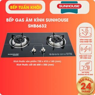 BẾP GAS ÂM KÍNH SUNHOUSE MAMA MMB 6632