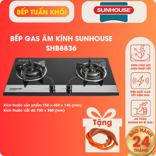 BẾP GAS ÂM KÍNH SUNHOUSE SHB8836 | Cảm ứng ngắt gas tự động