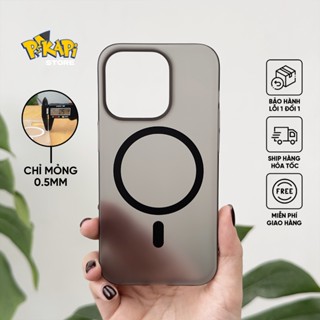 Ốp iPhone siêu mỏng chỉ 0.5mm - Pikapi Slim, ĐEN nhám mờ, Nhựa cứng, Chống bám bẩn, Chống Ố Vàng