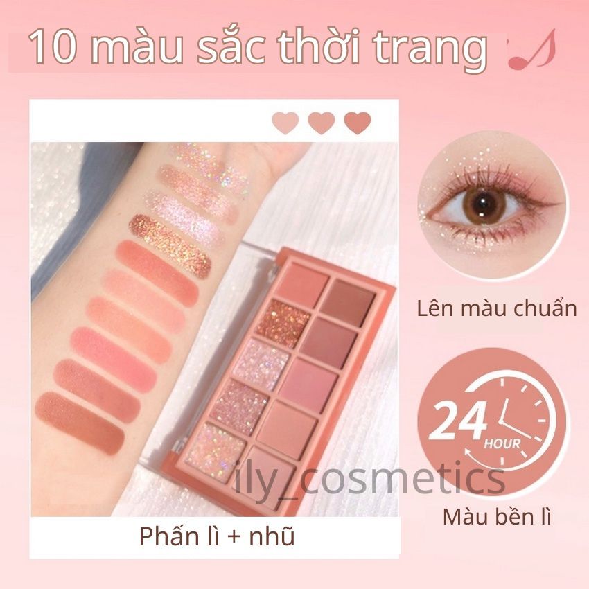 Phấn mắt 10 ô makeup mắt đẹp bảng mắt nhiều màu trang điểm nhiều phong cách bảng phấn mắt nội địa trung ILY | BigBuy360 - bigbuy360.vn