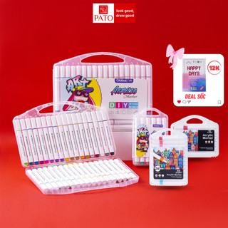 Bộ Màu Acrylic Marker 12/24/36/48 Màu Cao Cấp, Bút Sơn Acrylic Tô Vẽ Trên Mọi Chất Liệu NO.602
