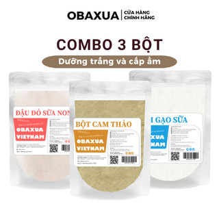 Bột Đậu Đỏ Sữa Non, Bột Cam Thảo, Bột Cám Gạo OBAXUA - Combo Làm Đẹp Da 250g/Túi - Giải pháp giúp Dưỡng Trắng , Cấp Ẩm