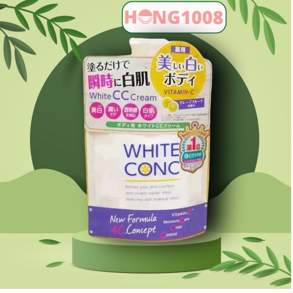 [Mã COSBAUMAR4 giảm 6% đơn 99K] Sữa dưỡng thể trắng da White Conc Body White CC Cream Nhật Bản 200g