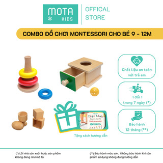 Trọn bộ 4 món đồ chơi cho bé 9-12 tháng Montessori Mota - Rèn sự tập trung - Nâng cao trí nhớ - Hàng chính hãng