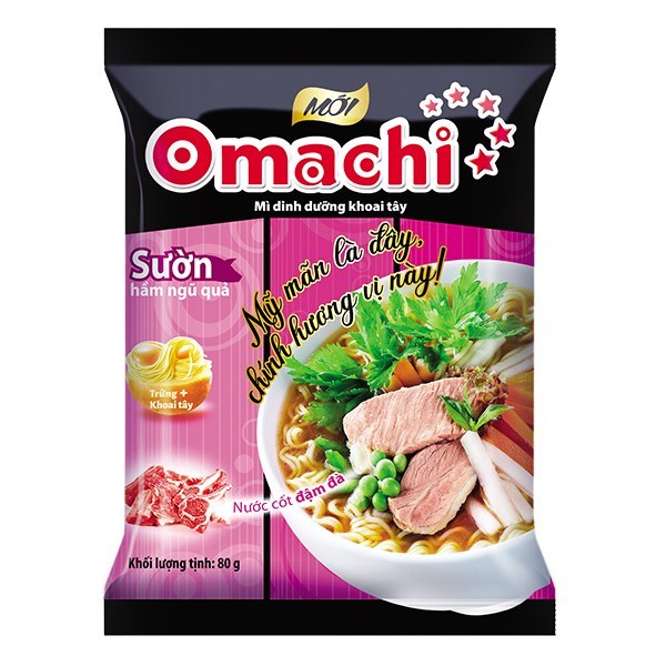 [HỎA TỐC] Mì Omachi Sườn Hầm Ngũ Quả 80G mì omachi sườn hầm ngũ quả dạng bịch