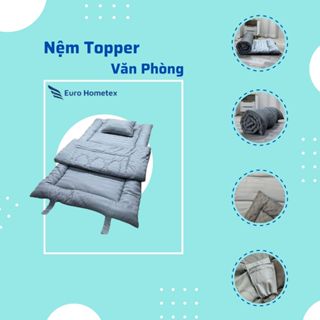  Combo Nệm Topper Văn Phòng Gấp Gọn Chất vải Cotton Sọc 3F Siêu Mát Mẻ Tiện Lợi Mẫu Mới 2024 Euro Hometex 