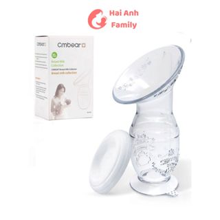 Cốc hứng sữa, hút sữa rảnh tay silicon cao cấp kèm nắp đậy, đế chống đổ CmBear