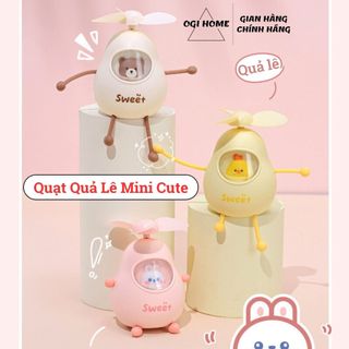 Quạt cầm tay quả lê Cute Quạt mini cầm tay dễ thương Quạt tích điện với nhiều mức gió khác nhau Ogi Home