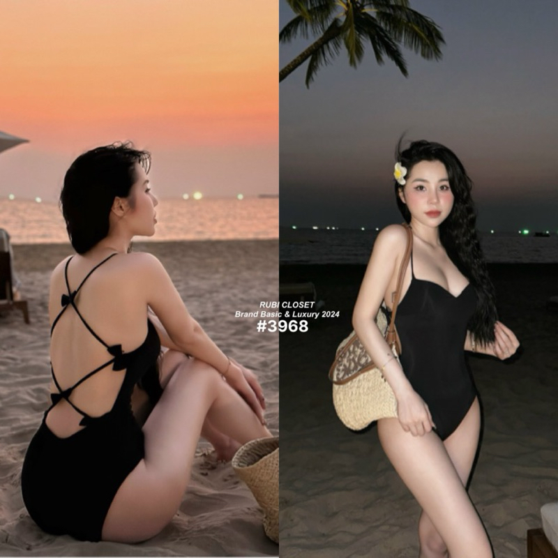 S162 (Ảnh Thật Ở Cuối) Bikini 1 Mảnh Nơ Đan Lưng