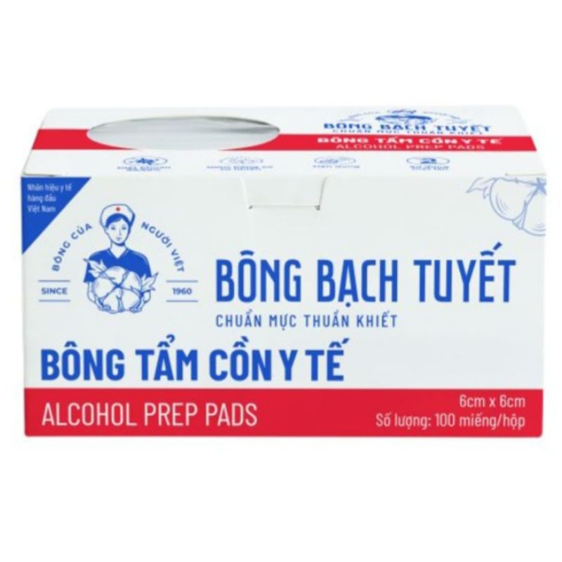 BÔNG TẨM CỒN ( HỘP 100 MIẾNG)